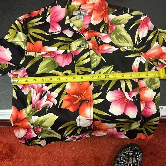 Caribbean Joe women’s multicolored floral button up jacket size small - Picture 8 of 10
